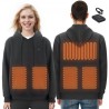 Heated Hoodie Sweatshirt Unisex with Battery for Men & Women XXL Black