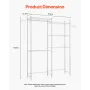Over Washer and Dryer Storage Shelves, 5 Tiers Laundry Room Drying Rack with Hanger Rod and Hooks, Two Rows Adjustable Washer Sh