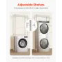Over Washer and Dryer Storage Shelves, 5 Tiers Laundry Room Drying Rack with Hanger Rod and Hooks, Two Rows Adjustable Washer Sh