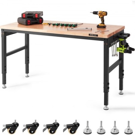 Workbench Work Table Work Table Workshop Table with Socket 71.1-100.3cm