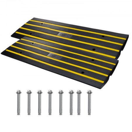 Curb Ramp Rubber Driveway Ramp 2 Pack 2.6" Rise 15T Load Threshold Ramp