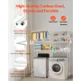 Over Washer and Dryer Storage Shelves, 6 Tiers Laundry Room Drying Rack with Hanger Rod and Hooks, Two Rows Adjustable Washer Sh