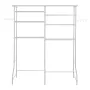 Over Washer and Dryer Storage Shelves, 6 Tiers Laundry Room Drying Rack with Hanger Rod and Hooks, Two Rows Adjustable Washer Sh