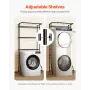 Over Washer and Dryer Storage Shelf, 3 Tiers Laundry Room Drying Rack with Hanger Rod and Hooks, Single Row Adjustable Washer Sh
