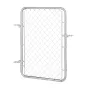 Chain Link Fence Gate, 32 x 46 in, Adjustable Chain Link Fence Panel, Fit 2-6 ft (W) x 4 ft (H) Garden Fence Gate Opening, Rust-