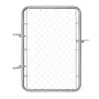 Chain Link Fence Gate, 32 x 46 in, Adjustable Chain Link Fence Panel, Fit 2-6 ft (W) x 4 ft (H) Garden Fence Gate Opening, Rust-