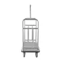 Hotel Luggage Cart, 1200 LBS Load Capacity, Brushed Stainless Steel Finish Bellman's Cart, Valet Cart with Grey Carpeted Deck an