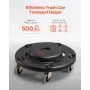 Trash Can Dolly, Fit 20, 32, 44, 55 Gallon Containers, 2 Packs Round Trash Can Roller Base with 4 Lockable Wheels, 500lbs Heavy 