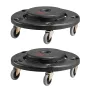 Trash Can Dolly, Fit 20, 32, 44, 55 Gallon Containers, 2 Packs Round Trash Can Roller Base with 4 Lockable Wheels, 500lbs Heavy 
