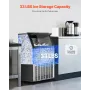 150lbs/24H Commercial Ice Maker, 45 Ice Cubes in 15 Minutes, Freestanding Ice Maker Machine with 33lbs Large Storage Capacity fo