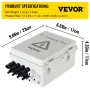 PV Combiner Box, 4 String, Solar Combiner Box with 15A Rated Current Fuse, 63A Circuit Breaker, Lightning Arreste and Solar Conn