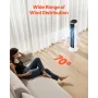 Tower Fan, 23.3ft/s Velocity Quiet Floor Fan, 70° Oscillating Fans for Indoors with 9 Speeds, 4 Modes, 24H Timer, Portable Stand