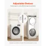 Over Washer and Dryer Storage Shelves, 4 Tiers Laundry Room Drying Rack with Hanger Rod and Hooks, Two Rows Adjustable Washer Sh