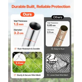 Chain Link Fence Gate Fit 3 ft x 4 ft Garden Fence Gate Posts Not Included