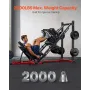 Leg Press Hack Squat Machine, Adjustable Leg Press Combo with Linear Bearing and Weight Storage, Lower Body Special for Home Gym