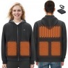 Heated Hoodie Sweatshirt Zip Up Unisex with Battery for Men&Women XL Black
