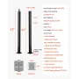 Cable Railing Post, 42x2x2 Inch Corner Railing Post, with L-Shaped Pre-Drilled Holes, Stainless Steel Cable Rail Post with Horiz
