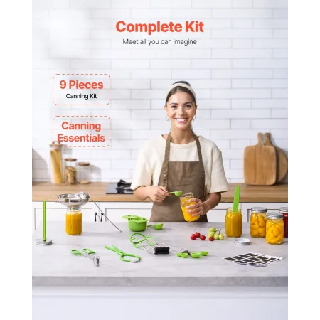 Canning Supplies Starter Kit 9 PCS Rustfrit stål vandbad
