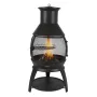 Chiminea, 22 Inch Outdoor Wood Burning Firepit, Iron Spherical Fireplace for BBQ & Warming, Wooden Fire Pit with Grill Mesh, Chi