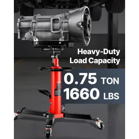 Transmission Jack,3/5 Ton/1322 lbs Capacity Hydraulic Telescopic Transmission Jack, 2-Stage Floor Jack Stand with Foot Pedal,