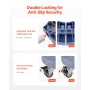 Trash Can Dolly with 4 Lockable Wheels, 440lbs Weight Capacity, Round Trash Can Roller Base, 15-22.8 in Adjustable, Heavy Duty D