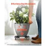 Trash Can Dolly with 4 Lockable Wheels, 440lbs Weight Capacity, Round Trash Can Roller Base, 15-22.8 in Adjustable, Heavy Duty D