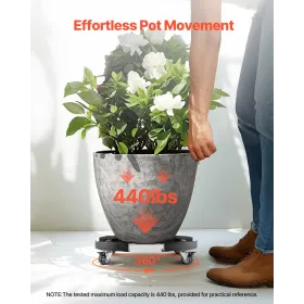 Trash Can Dolly with Wheels 15-22.8 in Adjustable Round Furniture Dolly