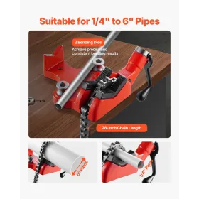 Bench Chain Vise 1/4 til 6 tommer kapacitet kraftig kæde rør