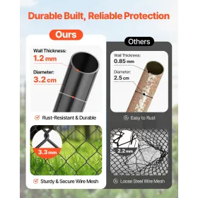 Chain Link Fence Gate Fit 2.2-6 ft x 6 ft Garden Gate Posts Not Included