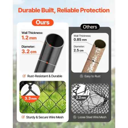 Chain Link Fence Gate Fit 2,2-6 ft x 6 ft Garden Gate Posts