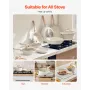 19 Piece Pots and Pans Set Nonstick, Granite Cookware Set, Induction Cookwares, Kitchen RV Cooking Sets with Frying, Sauce, Saut