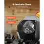 4-Jaw Lathe Chuck, 3 Inch (80 mm), 4-Jaw Chuck, 0.1-3.15 in (5-80 mm) Clamping Range with T-key Fixing Screws Reversible Jaws, H