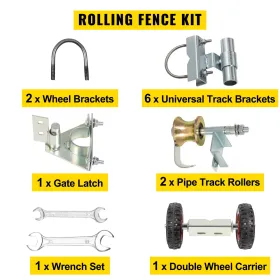 Chain Link Rolling Gate Kit Galvanized Steel Rolling Fence 6 Universal Track Bracket Chain Link Rolling Gate Hardware Kit 2