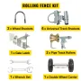 Chain Link Rolling Gate Kit Galvanized Steel Rolling Fence 6 Universal Track Bracket Chain Link Rolling Gate Hardware Kit 2 Soli