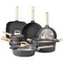 19 stykker gryder og pander sætter granit nonstick