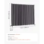 Room divider bærbar panel rumdelere med hjul privatlivsskærm grå