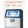 120lbs/24H Commercial Ice Maker, 45 Ice Cubes in 15 Minutes, Freestanding Ice Maker Machine with 33lbs Large Storage Capacity fo
