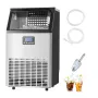 120lbs/24H Commercial Ice Maker, 45 Ice Cubes in 15 Minutes, Freestanding Ice Maker Machine with 33lbs Large Storage Capacity fo