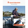 Electric Trolling Motor, Transom Mounted Outboard Boat Motors 24V 86lbs Thrust, 8-Speed Electric Boat Engine w/ Battery Indicato
