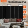 Room Divider 6 Panels Fabric Room Privacy Screen for Office Bedroom Black
