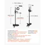 Electric Trolling Motor, Transom Mounted Outboard Boat Motors 24V 86lbs Thrust, 8-Speed Electric Boat Engine w/ Battery Indicato