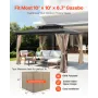 Gazebo Curtains Outdoor, Fit Most 10' x 10' x 6.7' Gazebos, 4-Panel Sidewall Gazebo Privacy Curtains with Zippers, Outdoor Curta