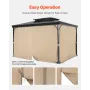 Gazebo Privacy Curtain 10 'x 10' x 6,7 'Vandtæt lysthusgardiner