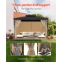 Gazebo Curtains Outdoor, Fit Most 10' x 10' x 6.7' Gazebos, 4-Panel Sidewall Gazebo Privacy Curtains with Zippers, Outdoor Curta