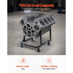 Motorstativ 750 kg/340 kg motor HOIST DOLLY MED 4-Caster kraftigt stål