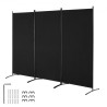 Room Divider 3 Panels Fabric Room Privacy Screen for Office Bedroom Black