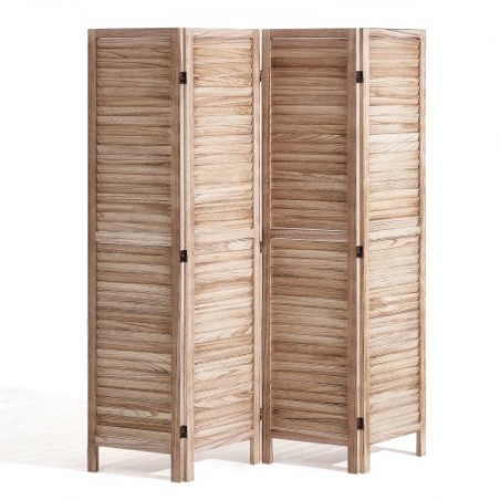 Wood Room Divider Wooden Privacy Screen 4 Panel Room SeparationÂ Divider