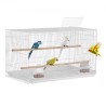 Bird Flight Cage 18 in Small Metal Parakeet Cage for Cockatiels White