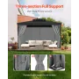 Gazebo Privacy Curtain 10 'x 10' x 6,7 'Vandtæt lysthus