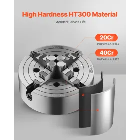 10 in 4-Jaw Self-Centering Lathe Chuck for Lathe Drilling Milling Machine